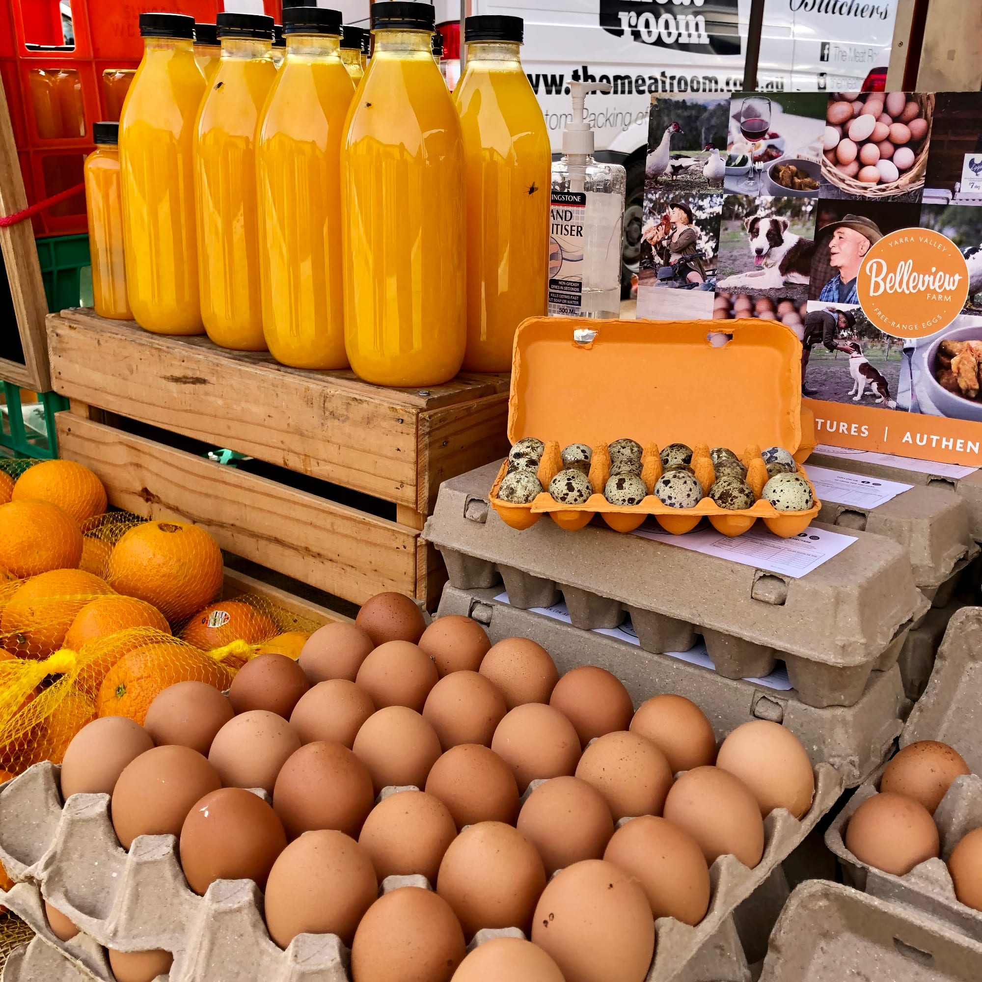 Eggs and Orange juice Farmers Market